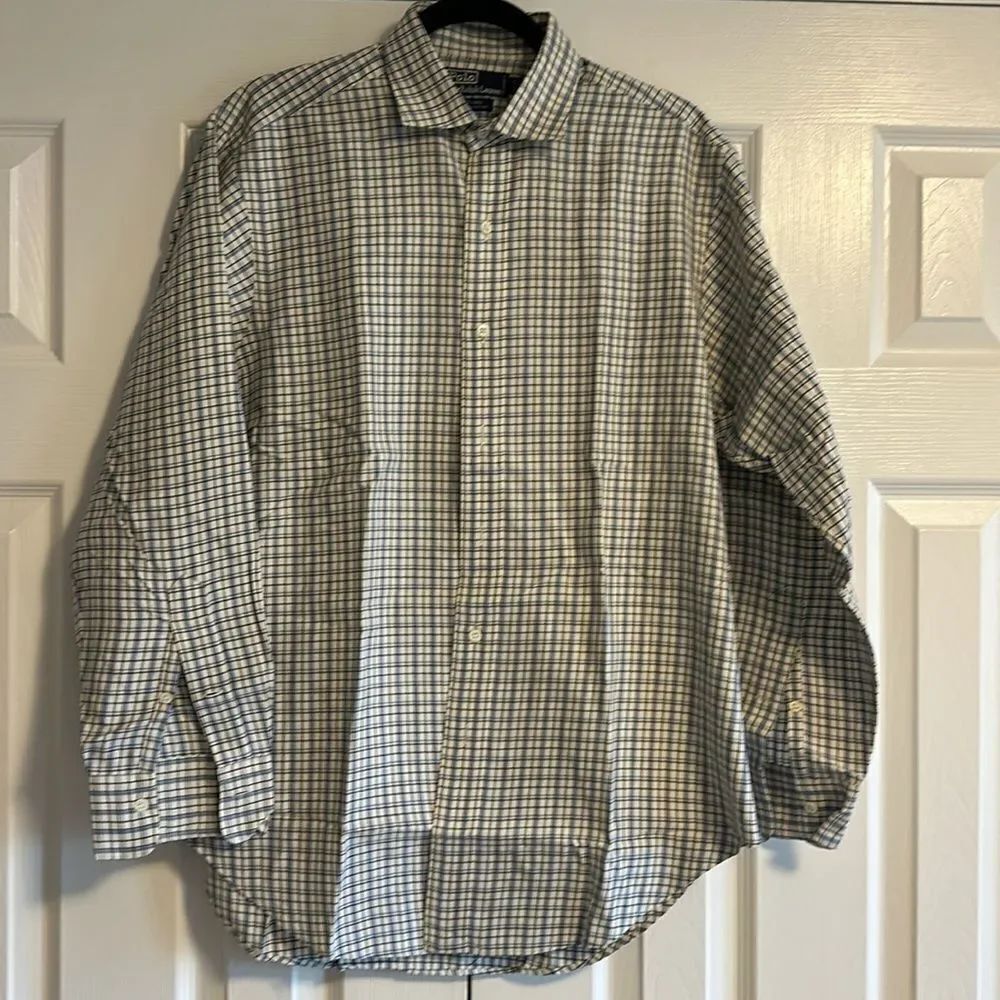 POLO Ralph Lauren Black, White & Blue Estate Checkered Button Down Shirt